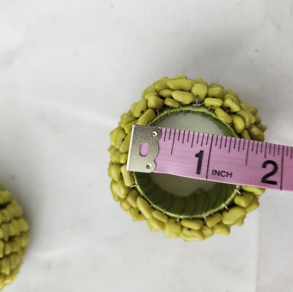 Pier 1 Green Aman Napkin Rings New Set of 4 - Picture 3 of 6